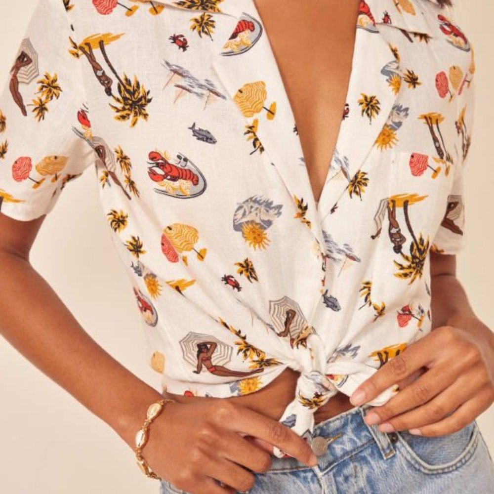 NWT Reformation Holiday Shirt